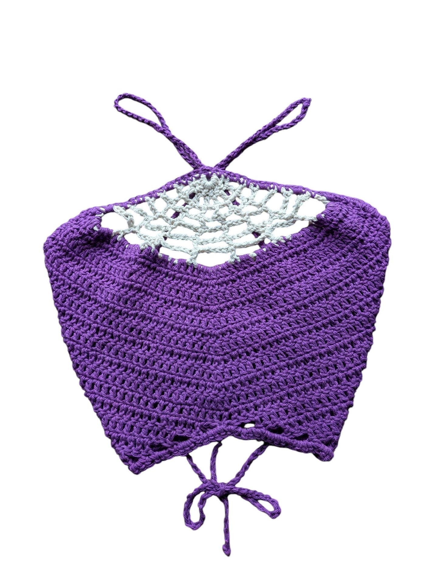 Purple Crocheted Spider Web Top