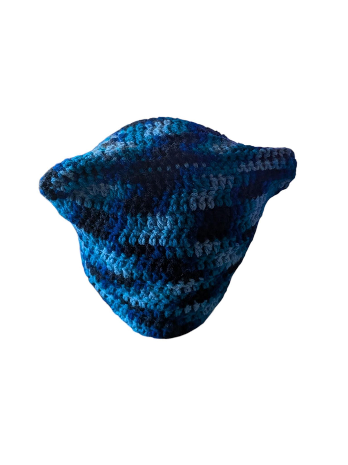 Variegated Blue Cat Ear Beanie