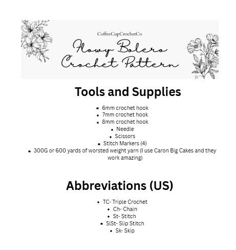 Flowy Bolero Shrug Crochet Pattern For Crocheters