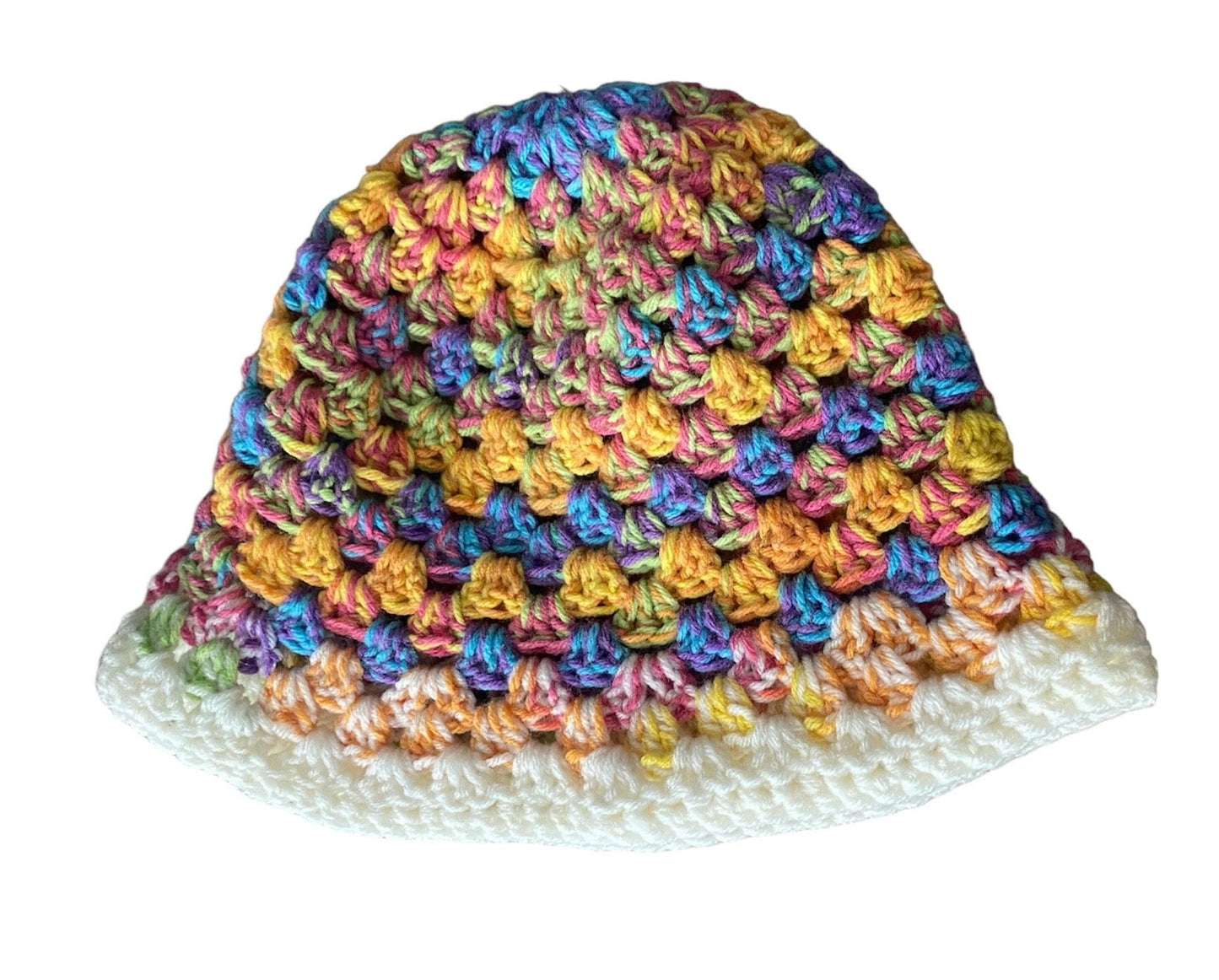 Gorro de pescador de crochet hecho en casa, gorro de punto de abuelita para verano