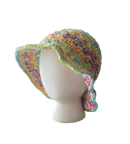 Homemade Crocheted Bucket Hat Granny Stitch Hat For Summer
