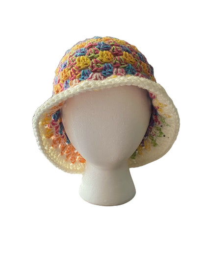 Homemade Crocheted Bucket Hat Granny Stitch Hat For Summer