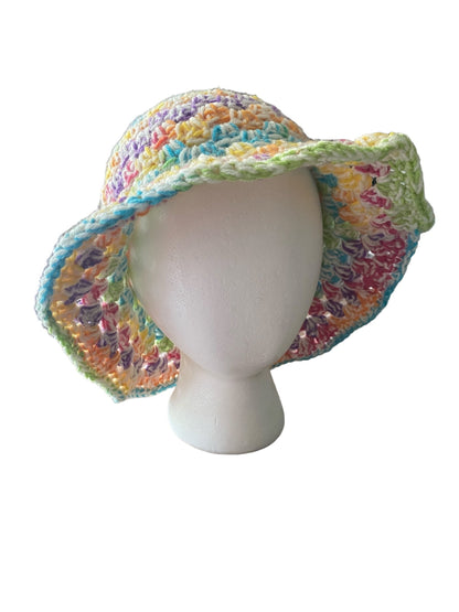 Homemade Crocheted Bucket Hat Granny Stitch Hat For Summer