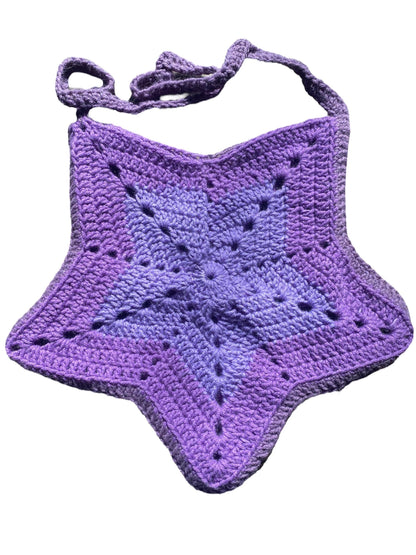 Crocheted Star Bag, Handmade Crossbody Gift