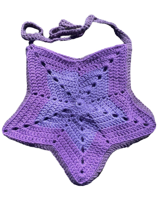 Crocheted Star Bag, Handmade Crossbody Gift