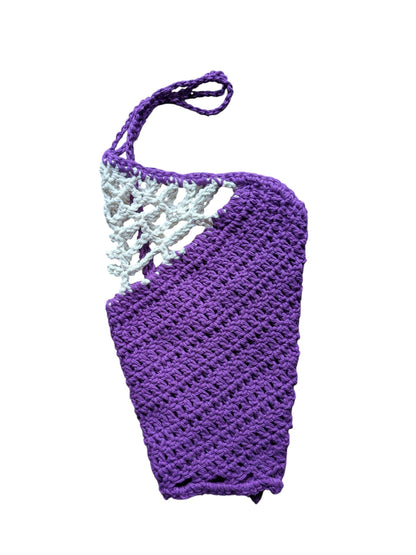 Purple Crocheted Spider Web Top