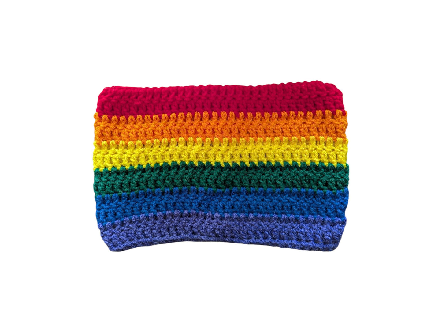 Crocheted Rainbow Cat Ear Beanie