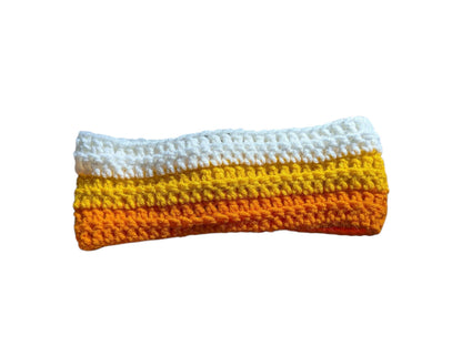 Crocheted Candy Corn Ear Warmer