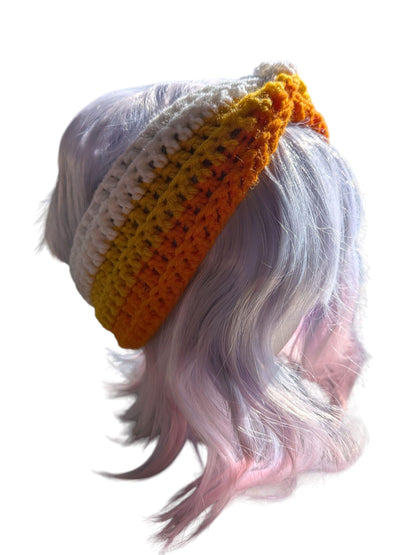 Crocheted Candy Corn Ear Warmer