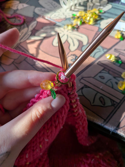 Lemon Stitch Markers For Knit and Crochet 2Pc