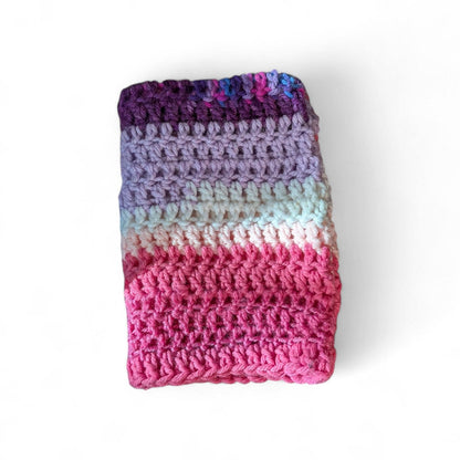 Pink and Purple Scrap Yarn Cat Ear Beanie